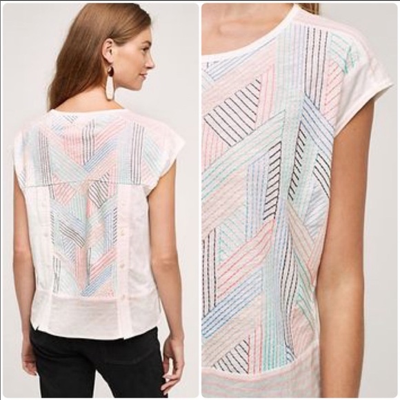 Anthropologie Tops - Anthropologie Embroidered Top Sz. M